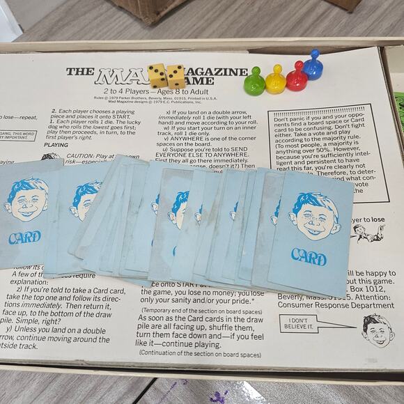 The Mad Magazine Game Vintage 1979 Board Game Parker Brothers Complete? - Picture 11 of 12